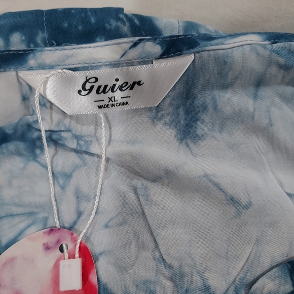 Blue and White Tie-Dye Dress - Picture 7 of 8